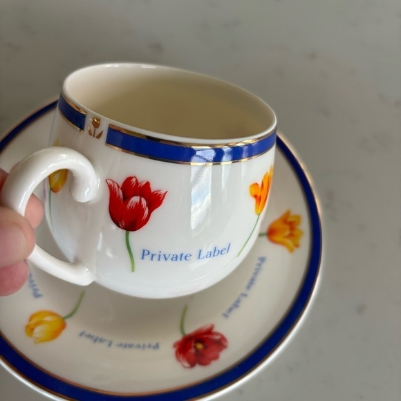 Private Label Flower Tea Cup And Saucer Set of 2 - Picture 4 of 14